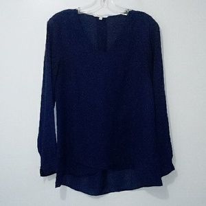 Alfred Sung blue long sleeve blouse